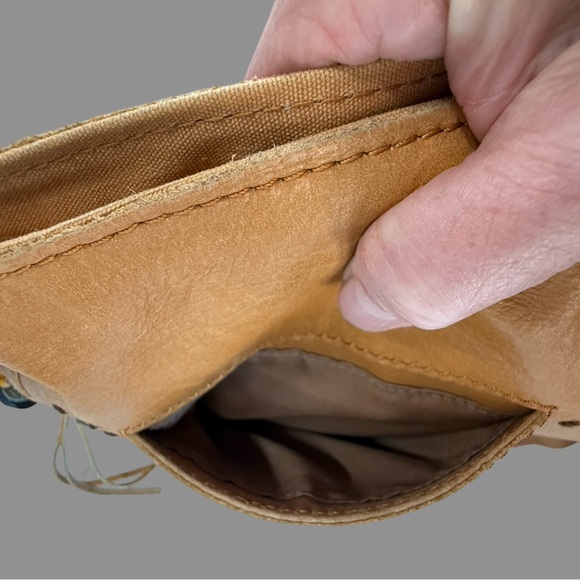 The Sak Honey Tan Leather Crossbody Bag – Braided Strap, Boho Whipstitch Detail - Picture 12 of 13